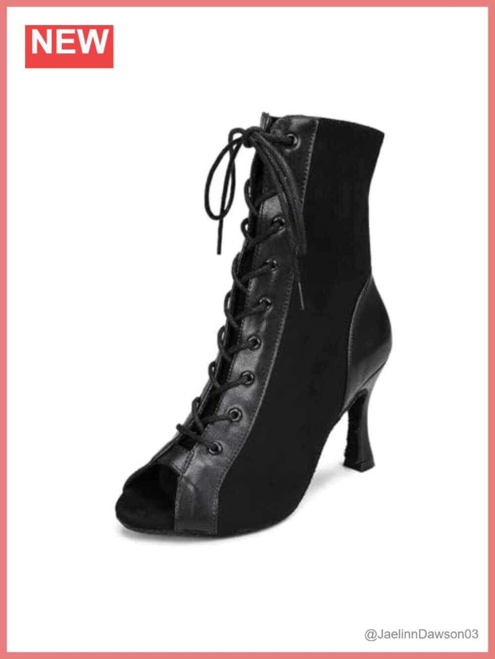 Suede Lace-Up Dance Boots with 2.5 or 3.5in Heels